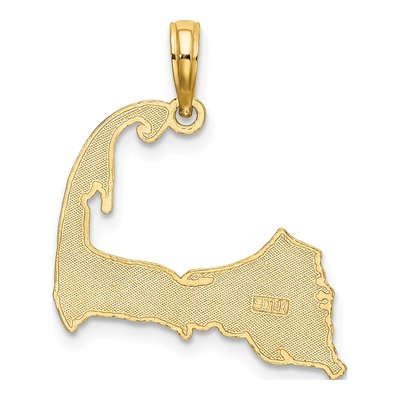 14K Yellow Gold Cape Cod Map Pendant – view 5