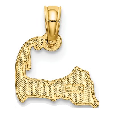 14K Yellow Gold Cape Cod Map Charm – view 5