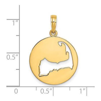 14K Yellow Gold Cape Cod Map Pendant – view 4