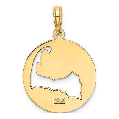 14K Yellow Gold Cape Cod Map Pendant – view 5