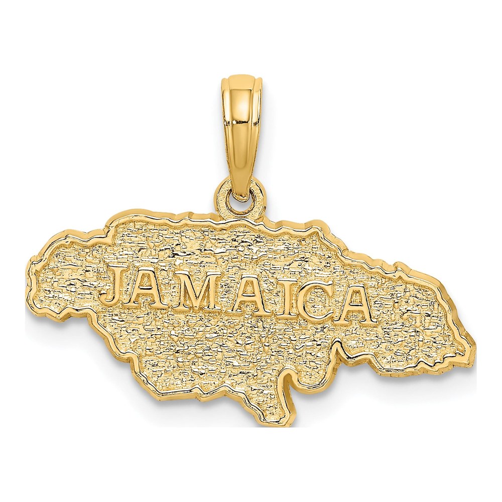 14K Yellow Gold Jamaica Map Charm Pendant