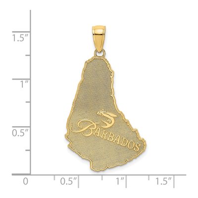 14K Yellow Gold Barbados Map Charm Pendant – view 4