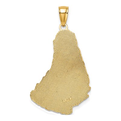 14K Yellow Gold Barbados Map Charm Pendant – view 5