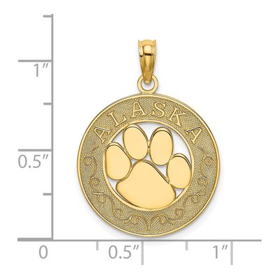 14K Yellow Gold Alaska Bear Paw Pendant – view 4