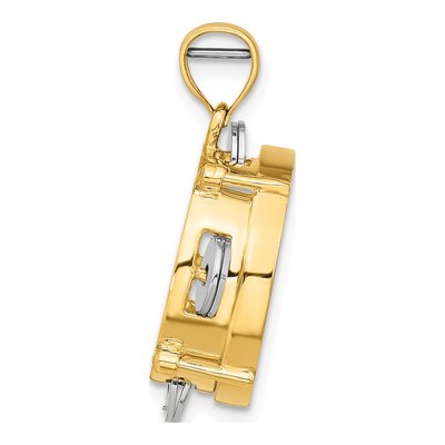 14K Two-Tone Gold 3-D Tambourine Charm – view 2