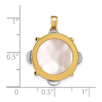 14K Two-Tone Gold 3-D Tambourine Charm – view 3