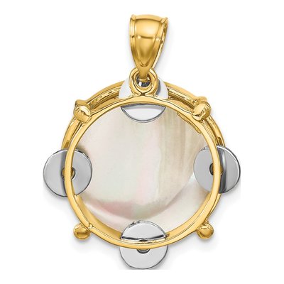14K Two-Tone Gold 3-D Tambourine Charm – view 4