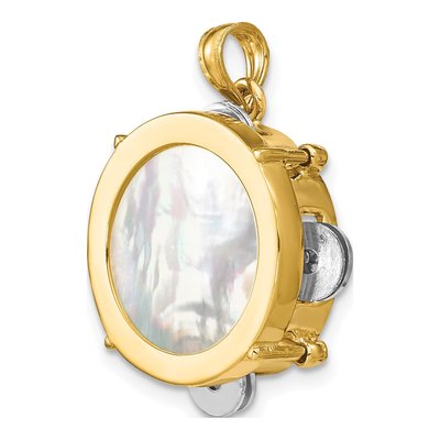 14K Two-Tone Gold 3-D Tambourine Charm – view 5