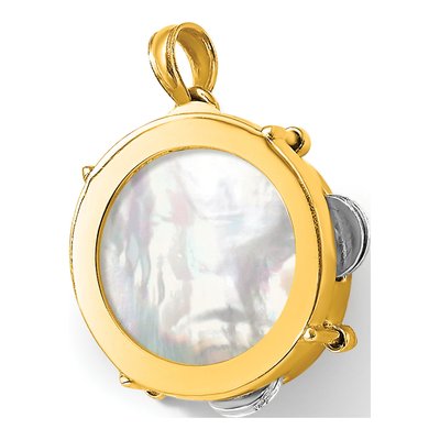 14K Two-Tone Gold 3-D Tambourine Charm – view 6
