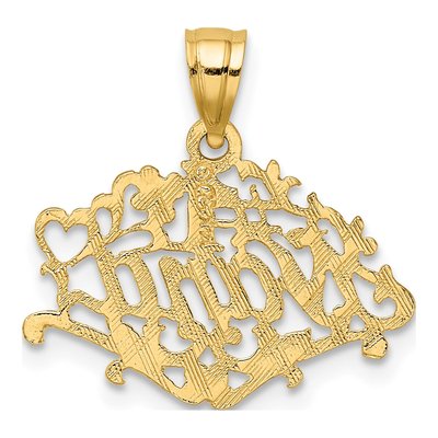 14K Yellow Gold Nana Number 1 Pendant – view 4