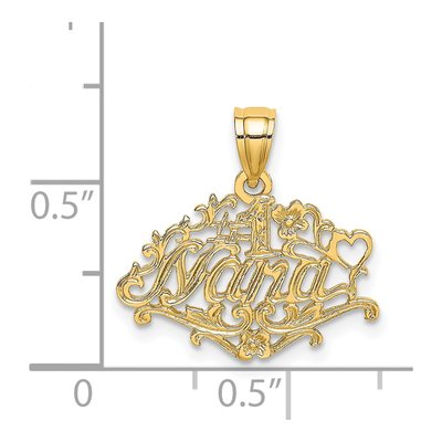 14K Yellow Gold Nana Number 1 Pendant – view 5