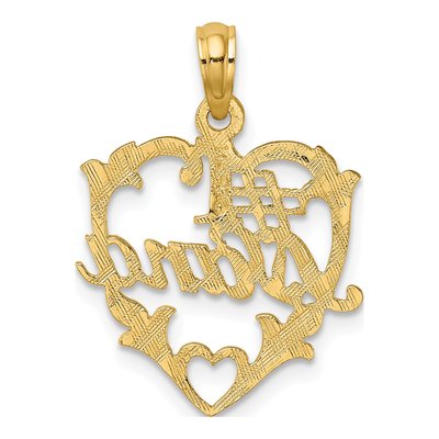 14K Yellow Gold NANA Heart Number 1 Pendant – view 4