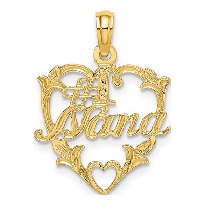 14K Yellow Gold NANA Heart Number 1 Pendant