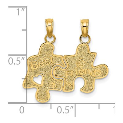 14K Yellow Gold Best Friends Puzzle Piece Set Charm – view 4