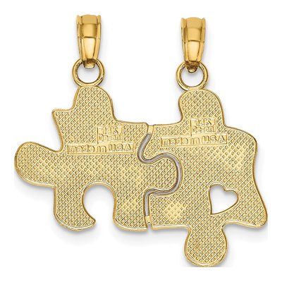 14K Yellow Gold Best Friends Puzzle Piece Set Charm – view 5