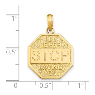 14K Yellow Gold Stop Sign Pendant – view 4