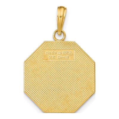 14K Yellow Gold Stop Sign Pendant – view 5