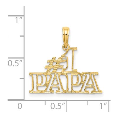14K Yellow Gold PAPA Cut-Out Number 1 Pendant – view 5