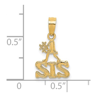 14K Yellow Gold SIS Number 1 Pendant – view 4