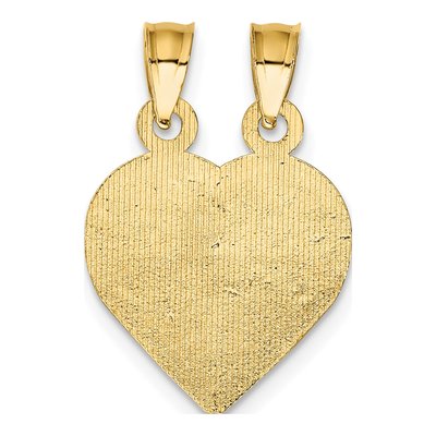 14K Yellow Gold Boy Girl Friend Break-Apart Heart Charm – view 5
