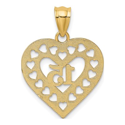 14K Yellow Gold Cut-Out Heart Pendant – view 4