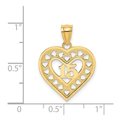 14K Yellow Gold Cut-Out Heart Pendant – view 5