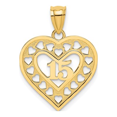 14K Yellow Gold Cut-Out Heart Pendant