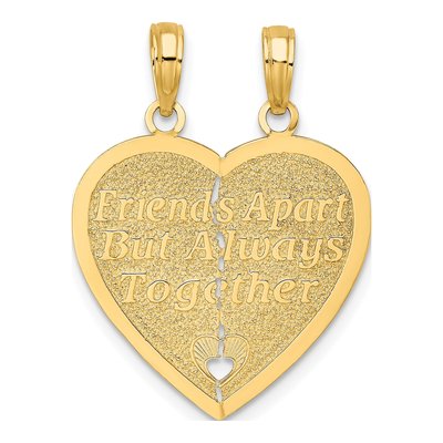 14K Yellow Gold Best Friends Break-Apart Heart Charm – view 5