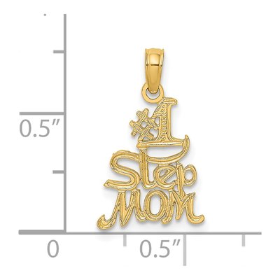 14K Yellow Gold STEP MOM Number 1 Pendant – view 4