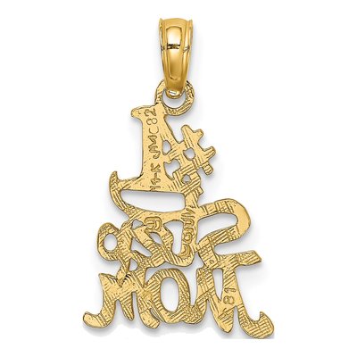 14K Yellow Gold STEP MOM Number 1 Pendant – view 5