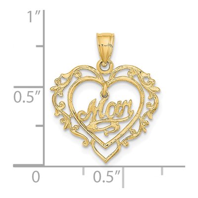 14K Yellow Gold MOM Heart Pendant – view 4