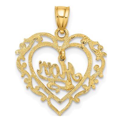 14K Yellow Gold MOM Heart Pendant – view 5