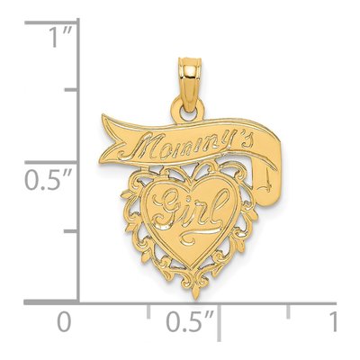 14K Yellow Gold Mommy's Girl Heart Charm – view 4