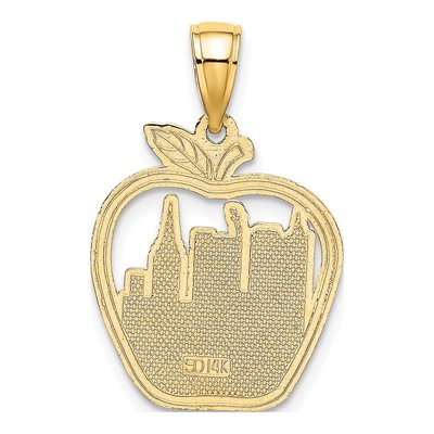 14K Yellow Gold NYC Skyline Apple Pendant – view 4