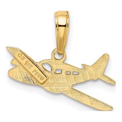 14K Yellow Gold Cessna Airplane Pendant – view 4