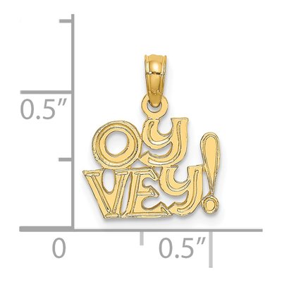 14K Yellow Gold OY VEY Pendant – view 4