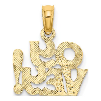 14K Yellow Gold OY VEY Pendant – view 5