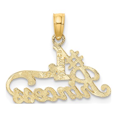 14K Yellow Gold Princess Number 1 Pendant – view 4