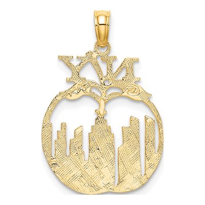 14K Yellow Gold NY Skyline Apple Charm – view 4