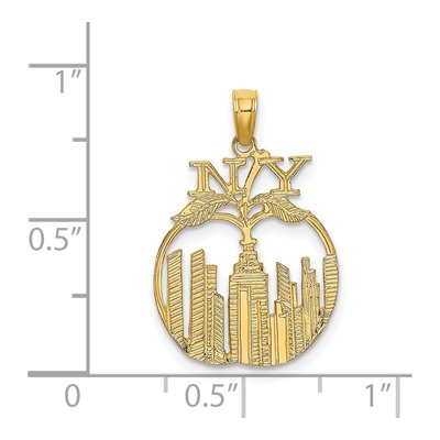 14K Yellow Gold NY Skyline Apple Charm – view 5