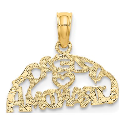 14K Yellow Gold Great Grandma Heart Pendant – view 5