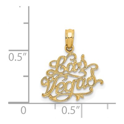 14K Yellow Gold LAS Vegas Script Charm – view 4