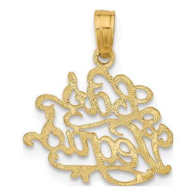 14K Yellow Gold LAS Vegas Script Charm – view 5
