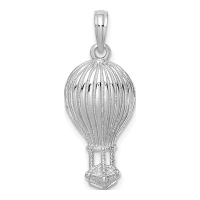 14K White Gold Hot Air Balloon Pendant