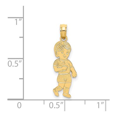 14K Yellow Gold Little Boy Walking Charm – view 5