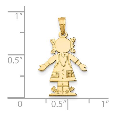 14K Yellow Gold Girl Pendant – view 4