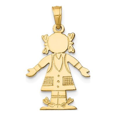 14K Yellow Gold Girl Pendant