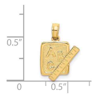 14K Yellow Gold School Book Ruler Charm – view 5