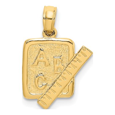 14K Yellow Gold School Book Ruler Charm