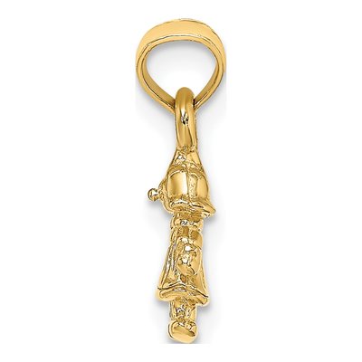 14K Yellow Gold 3D Mini Doll Pendant – view 3
